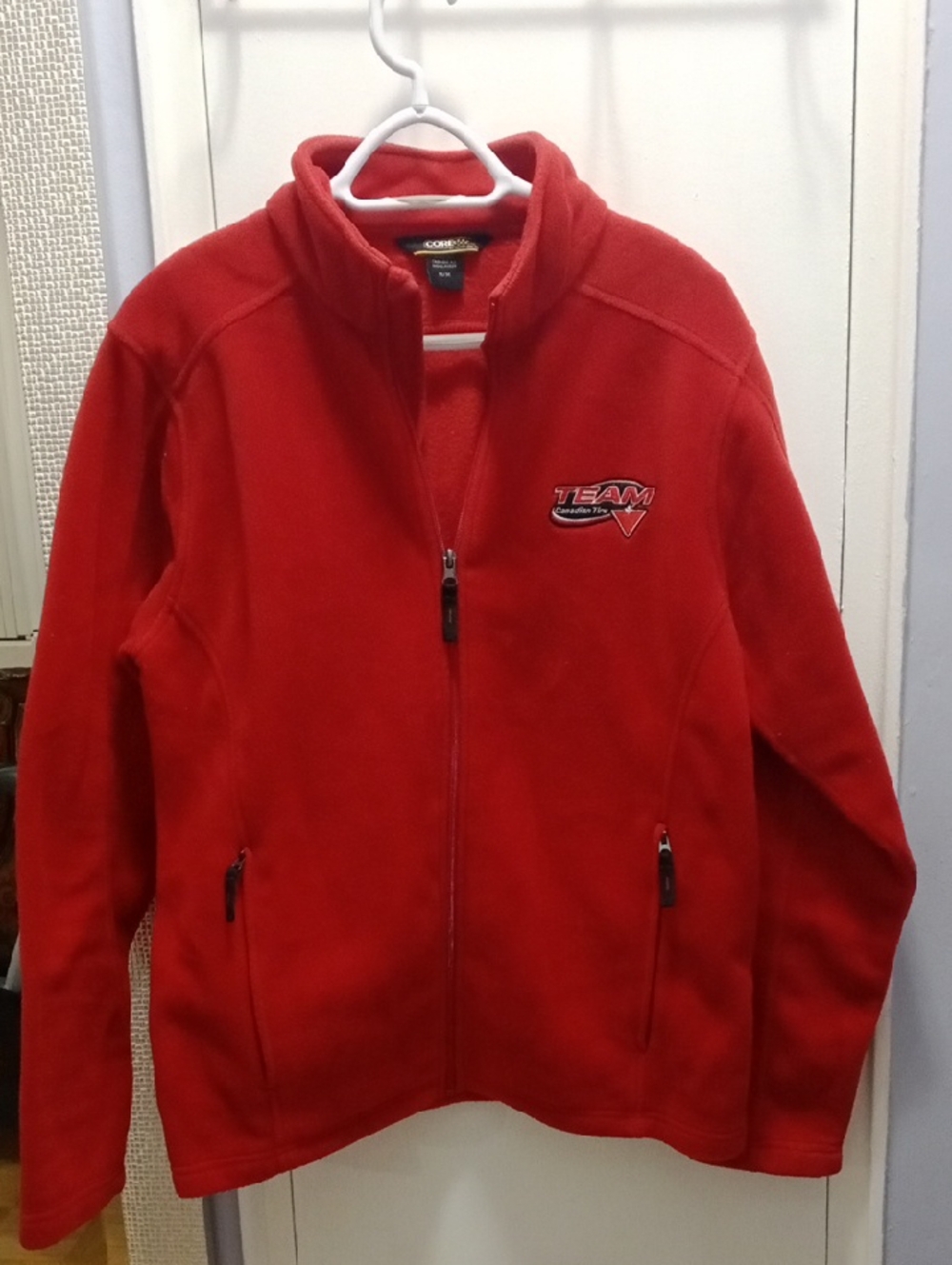 Red Team Embroidered Full‑Zip Utility Jacket